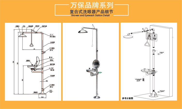 防塵翻蓋復(fù)合式洗眼器產(chǎn)品細節(jié)